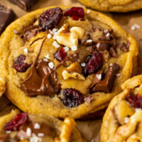 Salted Dark Chocolate Cranberry Walnut Cookies