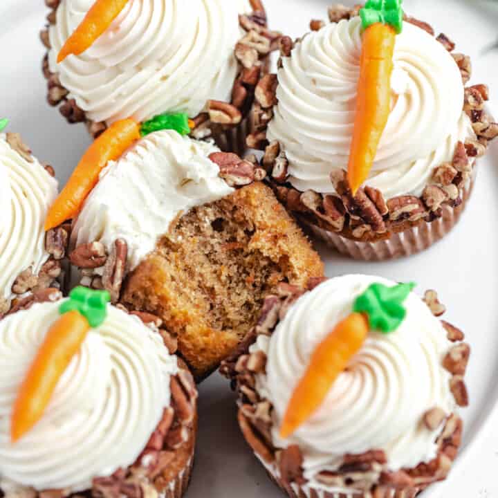 Carrot Cake Cupcakes with Cream Cheese Frosting