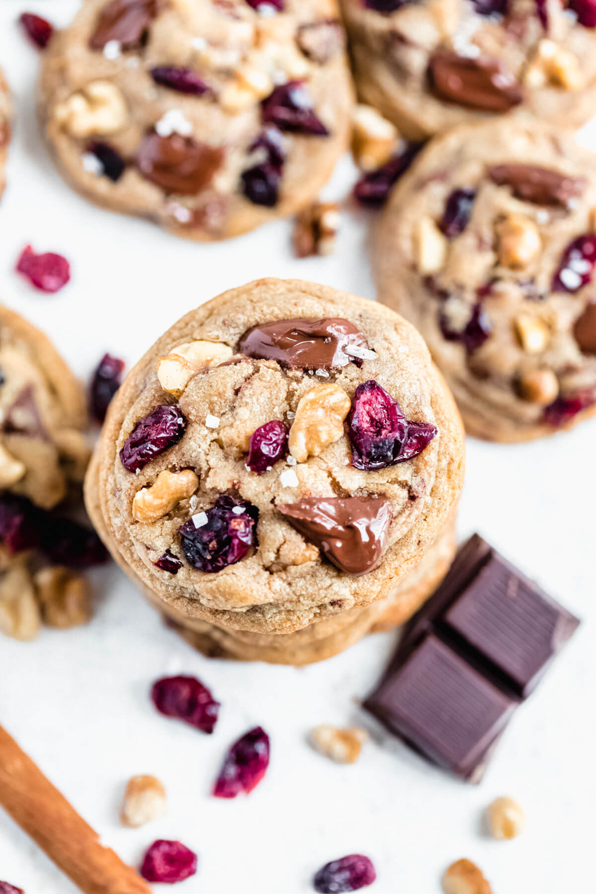 top view of stacked cookies