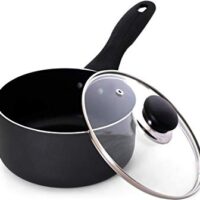 Utopia Kitchen 2 Quart nonstick kastrull med glaslock-induktionsbotten-Mångsidig användning för hemkök eller restaurang