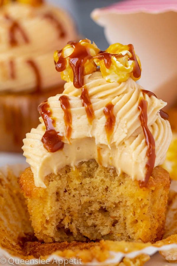 Caramel Popcorn Cupcakes