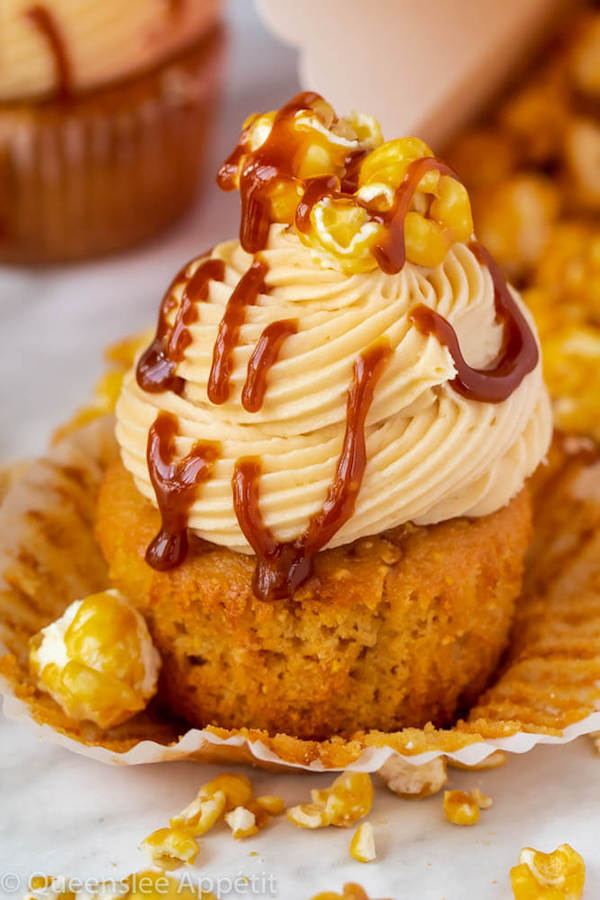 Caramel Popcorn Cupcakes