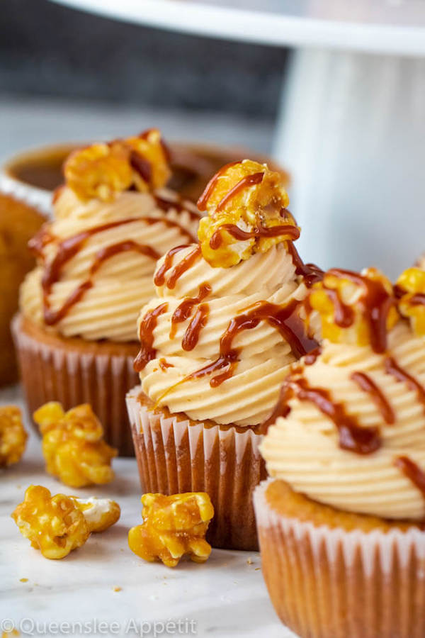 Caramel Popcorn Cupcakes