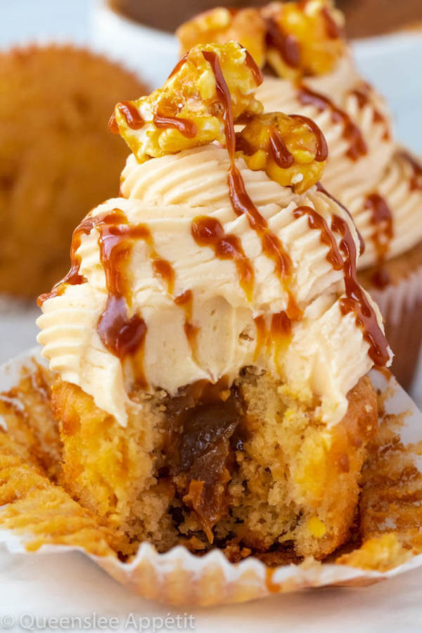 Caramel Popcorn Cupcakes