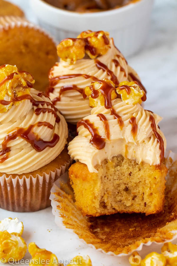 Caramel Popcorn Cupcakes