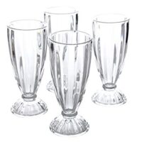 General Store 82887.04RM Embossed Glass 12 oz Milk Shake Glass (4 Pack), Clear