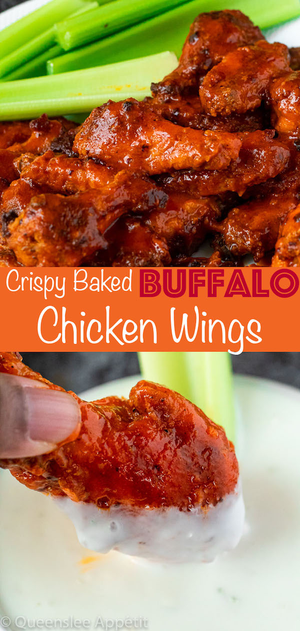 Crispy Baked Buffalo Chicken Wings Pinterest Image