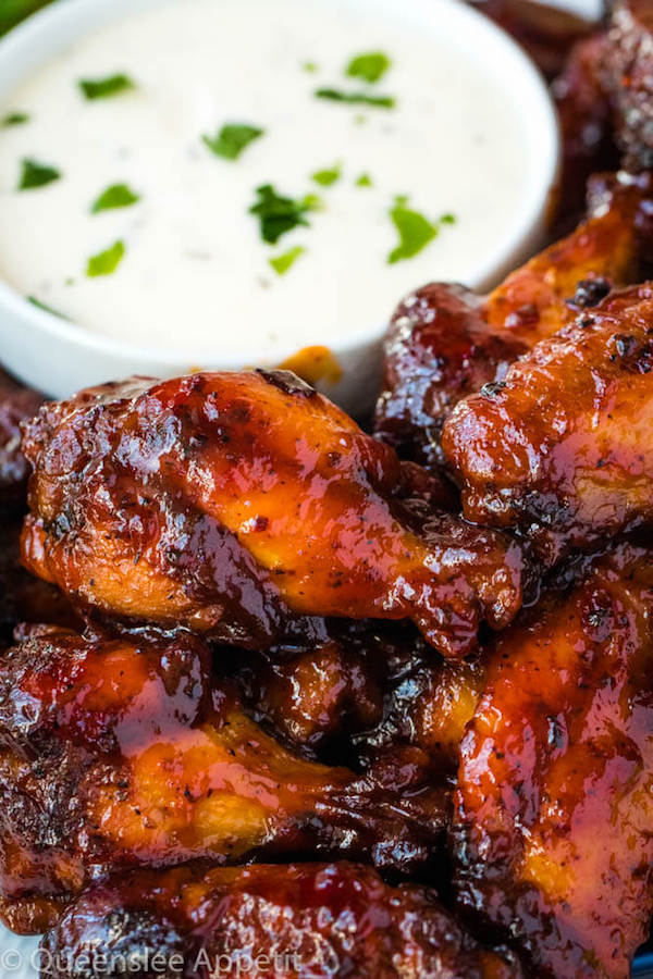 Honey BBQ Chicken Wings with Ranch Dipping Sauce