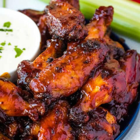 Honey BBQ Chicken Wings with Ranch Dipping Sauce