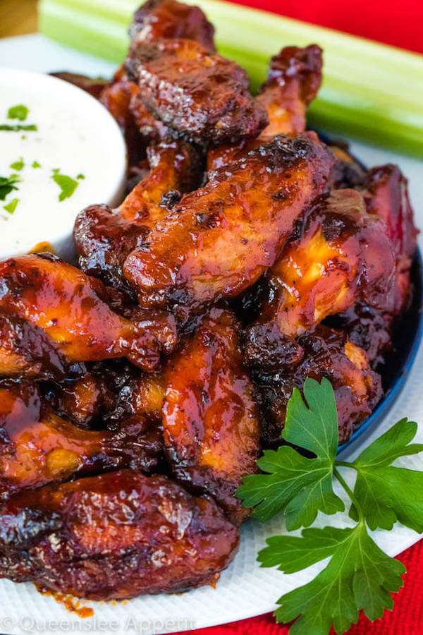 Honey BBQ Chicken Wings with Ranch Dipping Sauce