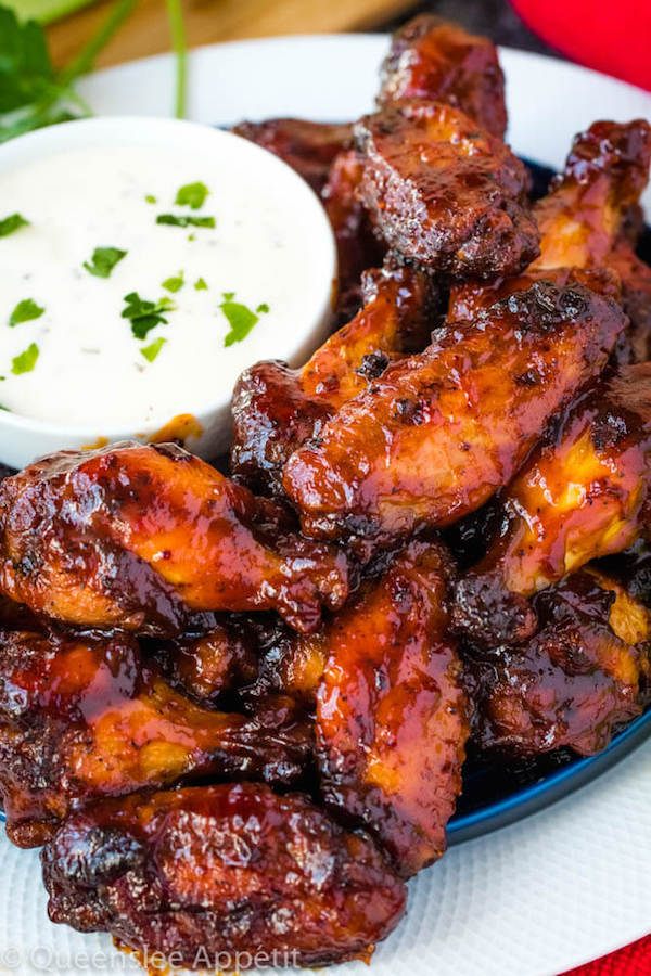 Honey BBQ Chicken Wings with Ranch Dipping Sauce