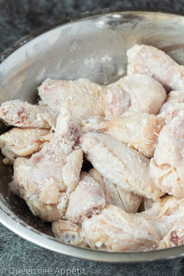 chicken wings coated in baking powder