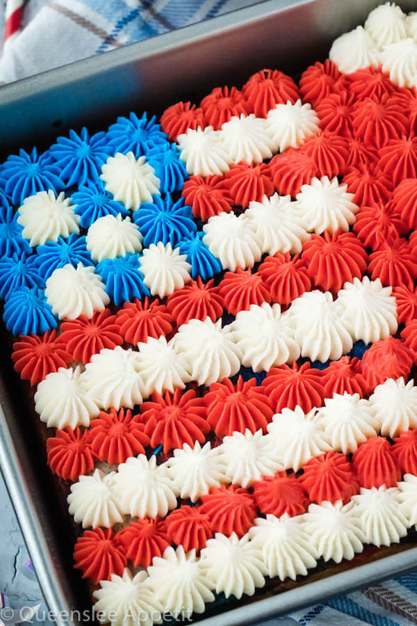 American flag sheet cake