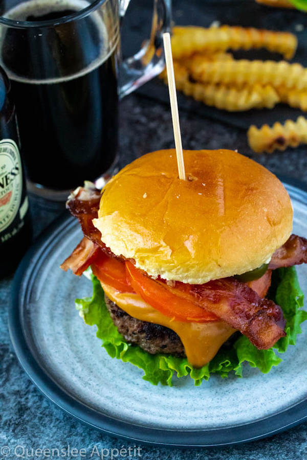 beer burgers with beer cheese sauce