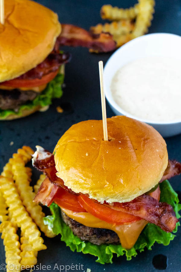 beer burgers with beer cheese sauce