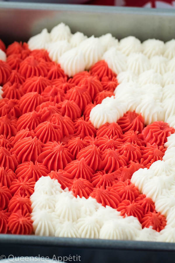 Canadian flag sheet cake