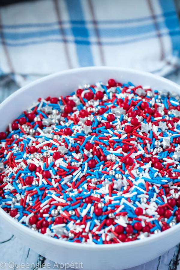 Fourth of July sprinkle mix