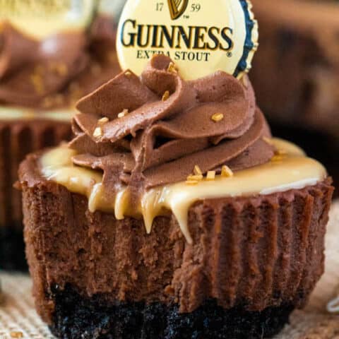 Mini Guinness Chocolate Cheesecakes