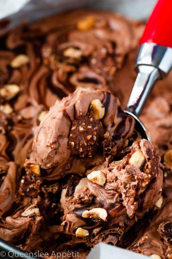 No-Churn Ferrero Rocher Nutella Ice Cream