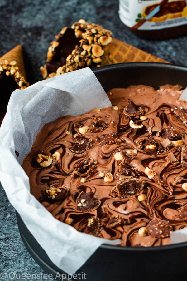 No-Churn Ferrero Rocher Nutella Ice Cream