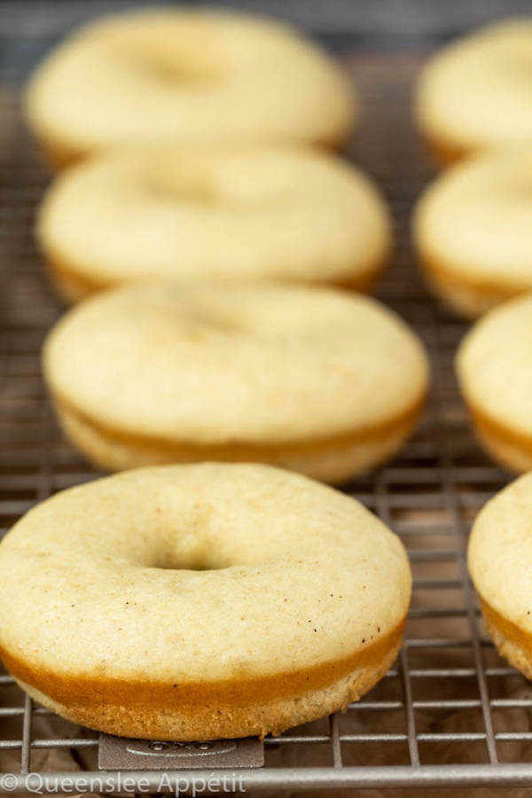 Moist and fluffy baked vanilla donuts