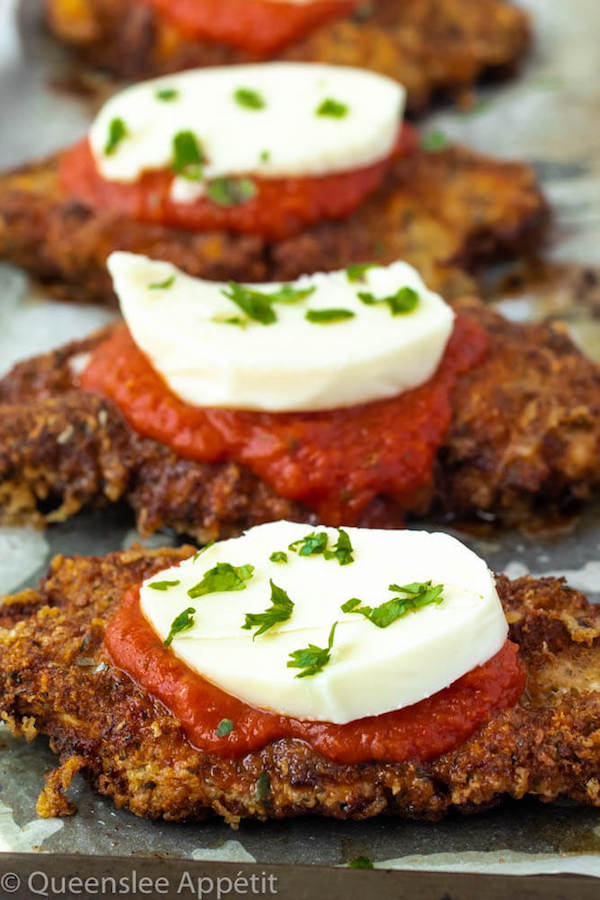 assembling chicken parmesan