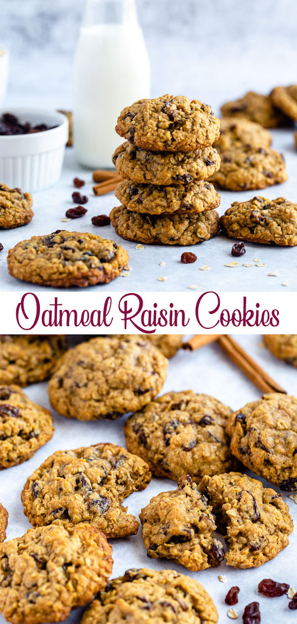 soft and chewy oatmeal raisin cookies