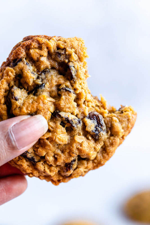 soft and chewy oatmeal raisin cookies