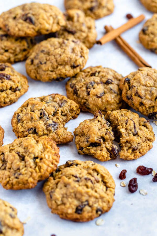 soft and chewy oatmeal raisin cookies