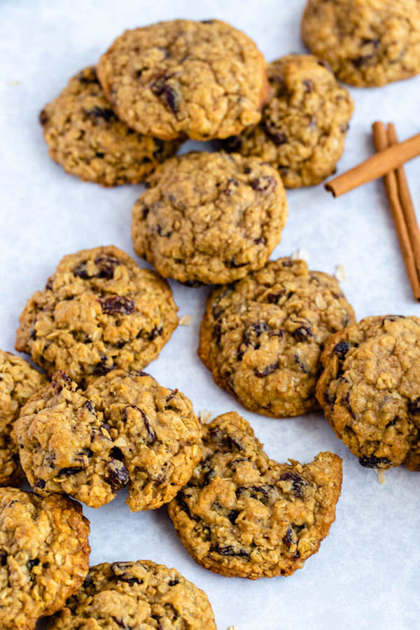 soft and chewy oatmeal raisin cookies