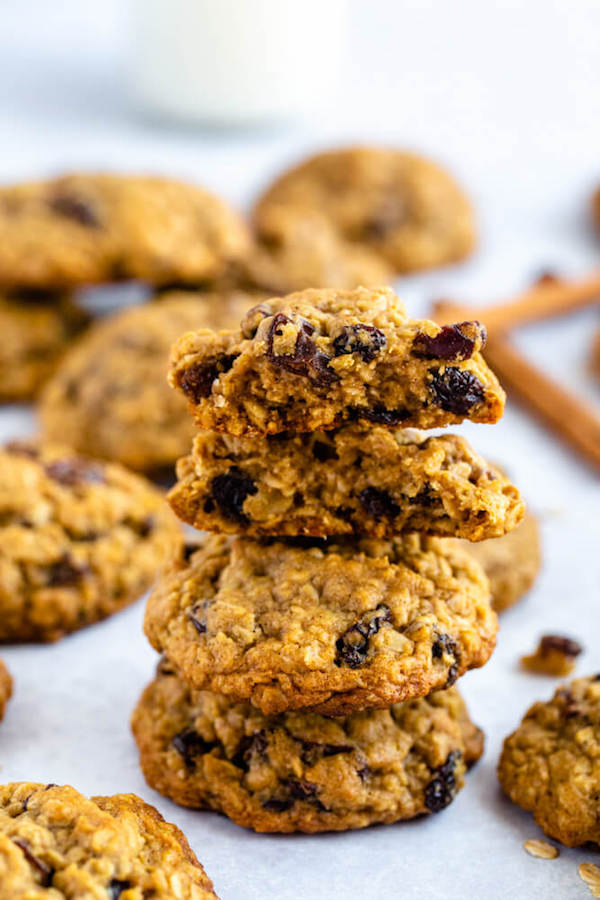 soft and chewy oatmeal raisin cookies