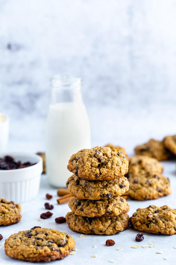 soft and chewy oatmeal raisin cookies