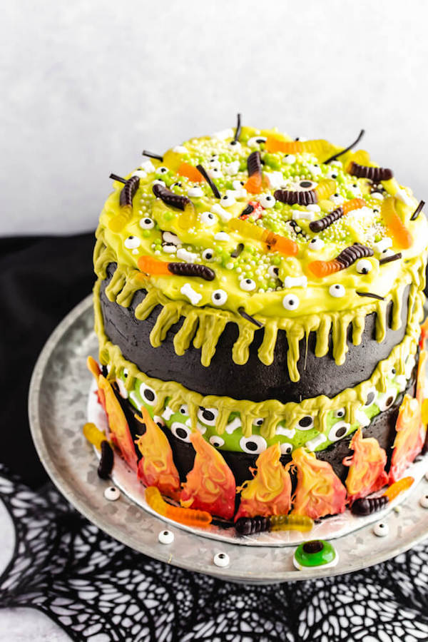 halloween witch's cauldron faultline cake