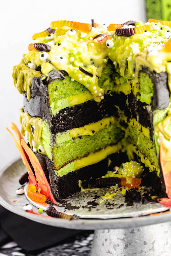 halloween witch's cauldron faultline cake