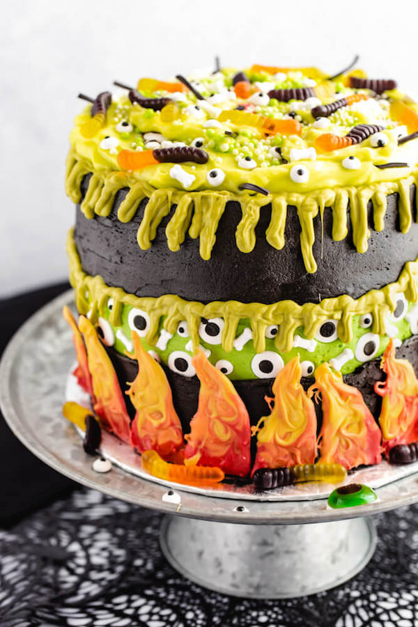 halloween witch's cauldron faultline cake