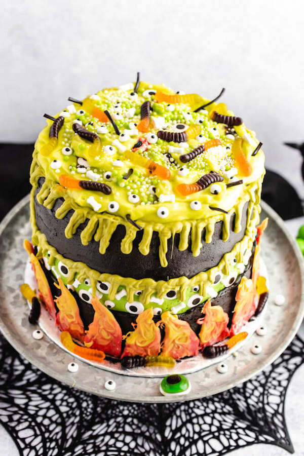 halloween witch's cauldron faultline cake