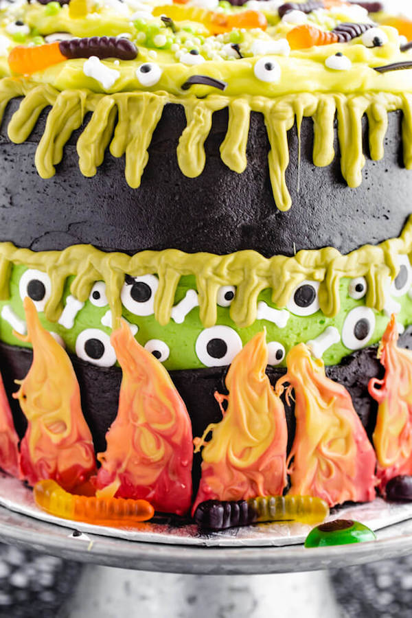 halloween witch's cauldron faultline cake