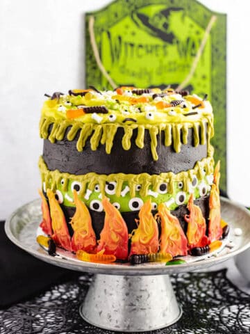 halloween witch's cauldron faultline cake