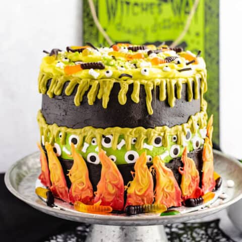 halloween witch's cauldron faultline cake