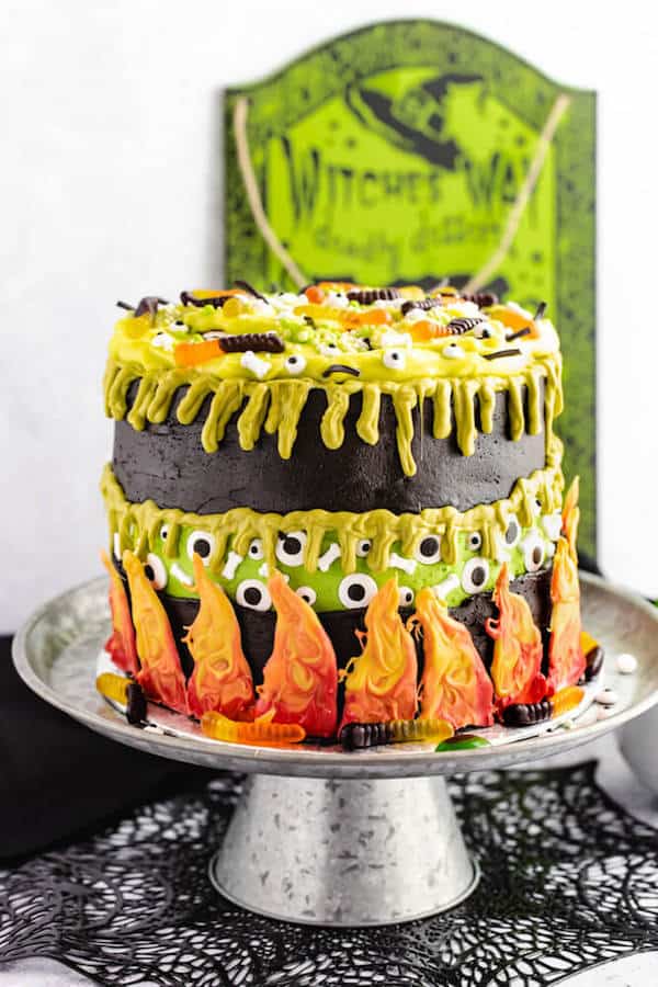 halloween witch's cauldron faultline cake