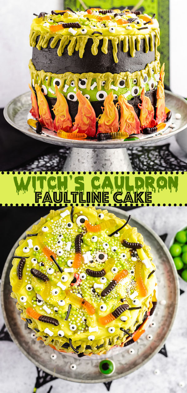 halloween witch's cauldron faultline cake