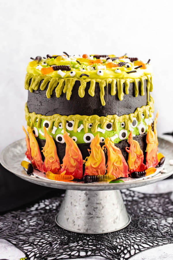 halloween witch's cauldron faultline cake