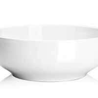 (2 Packs) DOWAN 2.5 Quarts Porcelain Serving Bowls, Salad Bowls, Pasta Bowl Set, White, Stackable