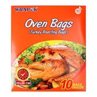 WRAPOK Oven Turkey Bags Roasting Cooking Large Size Baking Bag No Mess For Chicken Meat Ham Poultry Fish Seafood Vegetable - 10 Bags (21.6 x 23.6 Inch)