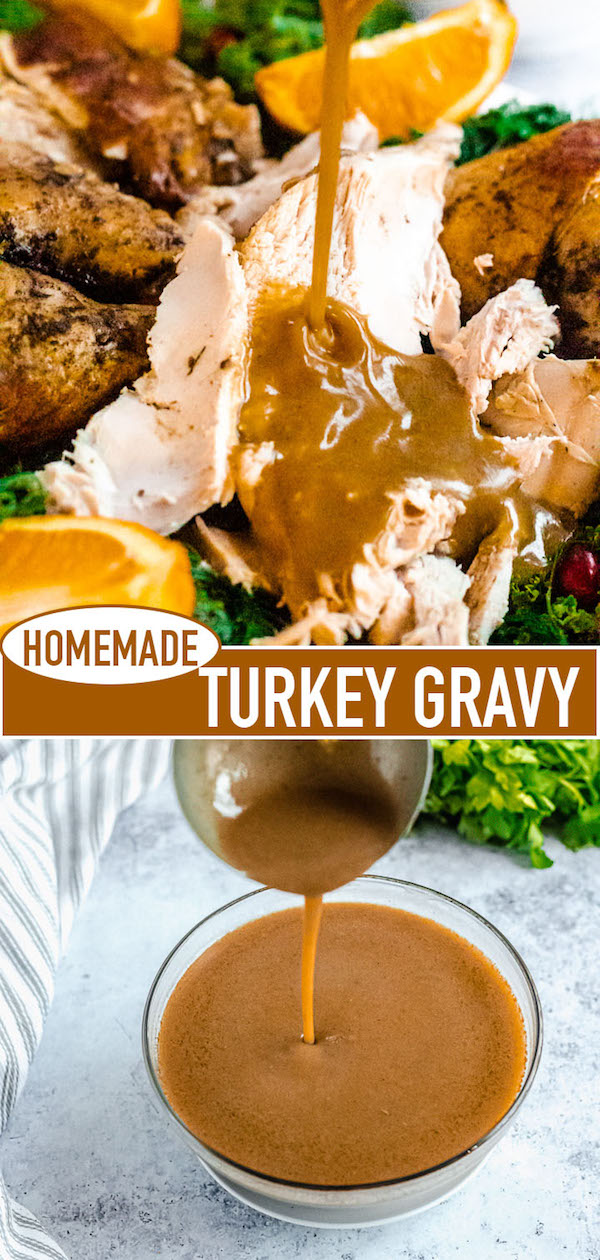 homemade turkey gravy long pin image