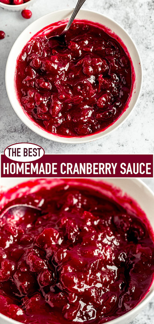 homemade cranberry sauce pin image