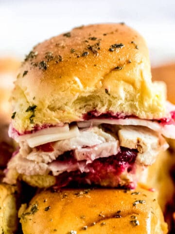 close up of turkey cranberry slider