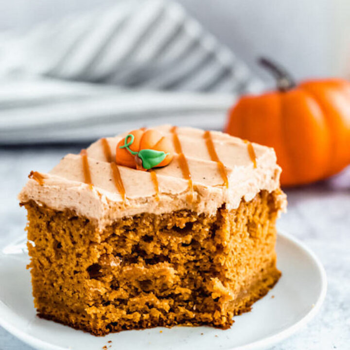 Pumpkin Cake with Caramel Pumpkin Spice Cream Cheese Frosting