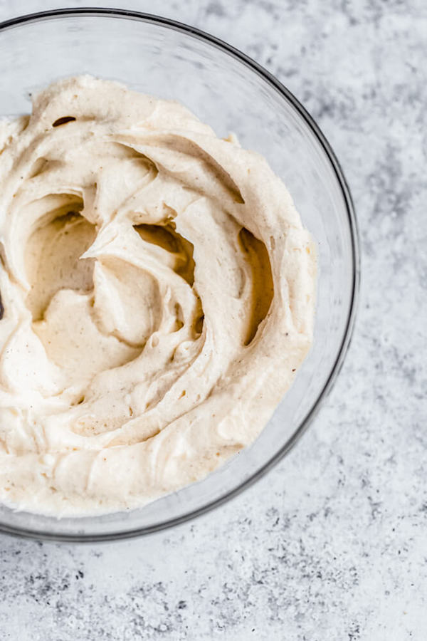 bowl of chai cream cheese icing