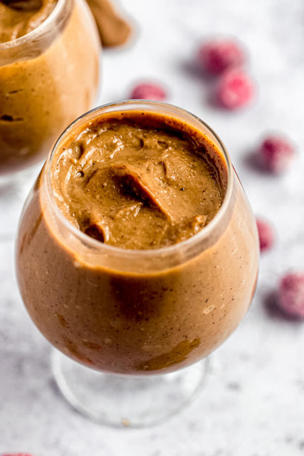 gingerbread pudding in a wine glass